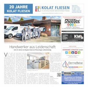 Zeitungsartikel 20 Jahre Kolat-Fliesen in Nordhorn